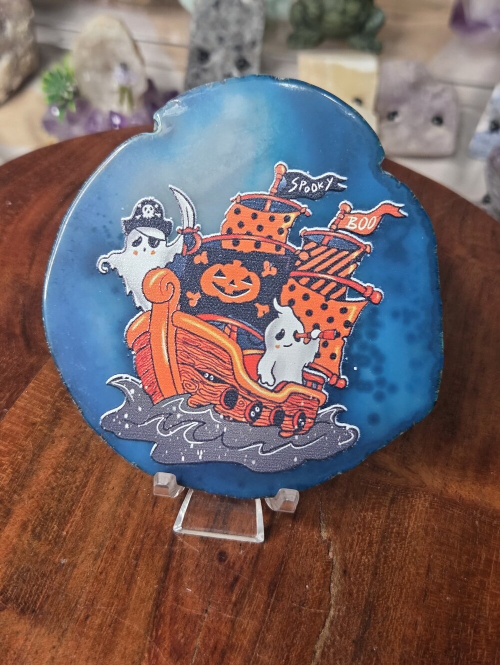 Agate Disc ( Halloween )  3.5 In (Harmony)